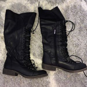 Lace up combat boots